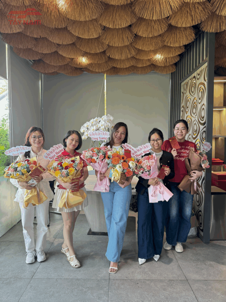 Flowers and smiles on March 8